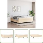 The living store cadre de lit sans matelas cr�me 160x200 cm tissu - cadre de lit - lit double - literie ...