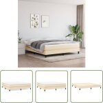 The living store cadre de lit sans matelas cr�me 160x200 cm tissu - cadre de lit - lit double - literie ...