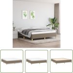 The living store - cadre de lit sans matelas taupe 180x200 cm tissu - cadre de lit - lit double - lit ...