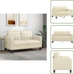The living store - canap� � 2 places cr�me 140 cm similicuir - canap� deux places - canap� cr�me - canap� ...