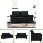 The living store canap� � 2 places noir 120 cm similicuir - canap� deux places - canap� noir - canap� ...