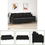 The living store - canap� � 3 places noir 180 cm velours - canap� trois places - canap� velours - canap� ...