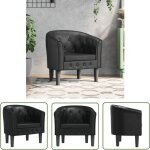 The living store - chaise cabriolet noir similicuir - fauteuil moderne - fauteuil design - fauteuil cuir ...