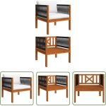 The living store chaise de jardin avec coussin bois d'acacia solide - chaise de jardin - mobilier de ...