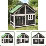 The living store - chenil gris 96x60, 5x87 cm bois de pin solide - niche pour chien - chenil ext�rieur ...