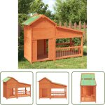 The living store chenil marron 143x60, 5x109 cm bois de pin solide - niche pour chien - chenil ext�rieur ...