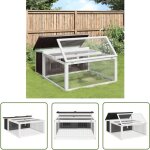 The living store - clapier gris 117, 5x97x47, 5 cm bois de pin massif - clapier lapin - abri lapin - ...