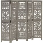 Cloison de séparation 5 panneaux gris 200x165 cm bois manguier - cloison de séparation - paravent - Écran ... Cloison de séparation 5 panneaux gris 200x165 cm bois manguier - cloison de séparation - paravent - Écran ...