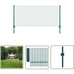 The living store - clture en grillage mtallique avec poteaux acier 25x0, 5 m vert - clture mtal - ...