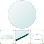 The living store dessus de table ronde en verre tremp� 800 mm - plateau de table - dessus de table rond ...