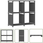 The living store �tag�re d'affichage 4 cubes gris 69x30x72, 5 cm tissu - �tag�re - biblioth�que - rangement ...
