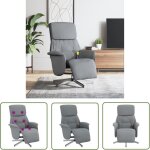 The living store - fauteuil inclinable de massage et repose - pieds gris clair tissu - fauteuil relaxant ...