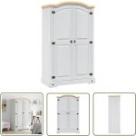 The living store - garde - robe avec 2 portes gamme corona pin mexicain blanc - armoire - dressing - ...