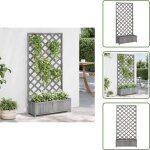 The living store - jardini�re avec treillis gris bois massif de sapin - jardinier� - pot de fleurs - ...