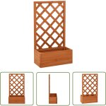 The living store - jardini�re � treillis de jardin orange 50x25x90cm bois de sapin - jardini�re - pot ...