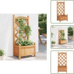 The living store - jardini�re avec treillis marron bois massif de sapin - jardinierre en bois - jardini�re ...