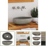 The living store lavabo en pierre de rivire ovale (29 - 38)x(24 - 31) cm - lavabo - vier - pierre naturelle ...