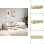 The living store - lit de jour avec tiroirs sans matelas ch�ne sonoma 100x200 cm - lit deux places - ...