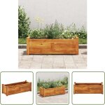 The living store lit sur�lev� de jardin bois d'acacia 76x27, 6x25 cm - jardini�re en bois - pot de fleurs ...