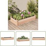 The living store - lit sur�lev� de jardin doublure 120x60x25 cm bois massif sapin - jardini�re - bac ...