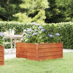 The living store - lit sur�lev� de jardin rouill� 100x100x45 cm acier corten - jardiniere acier corten ...