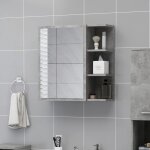 The living store - meuble de salle de bain armoire � miroir de bain gris b�ton 62, 5x20, 5x64cm agglom�r� ...
