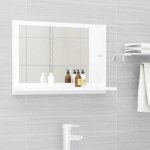 The living store - miroir de salle de bain blanc 60x10, 5x37 cm bois d'ing�nierie - miroir salle de bain ...