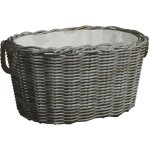 Panier � bois de chauffage avec poign�es 59x42x28 cm gris saule - panier � bois - panier � b�ches - rangement ...