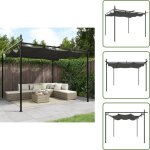 The living store pergola avec toit r�tractable anthracite 295x292x230 cm - abri jardin - pergola ext�rieure ...