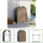 The living store porte - b�ches anthracite 80x45x120 cm acier galvanis� - porte - b�ches - rangement ...