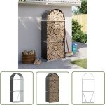 The living store porte - b�ches anthracite 80x45x190 cm acier galvanis� - porte - b�ches - rangement ...