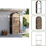 The living store porte - b�ches marron 80x45x190 cm acier galvanis� - porte - b�ches - rangement b�ches ...