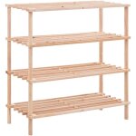 The living store - range - chaussures � 4 �tag�res bois de sapin solide - meuble rangement chaussures ...