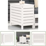 The living store repose - pied de jardin blanc 62x31, 5x52 cm bois de pin massif - repose pied jardin ...