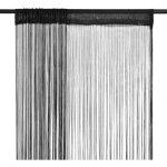 The living store rideau en fils 2 pcs 100 x 250 cm noir - rideaux noirs - rideaux d�coration int�rieure ...