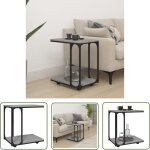 The living store - table d'appoint � roues sonoma gris 50x35x55, 5 cm - table d'appoint - table basse ...