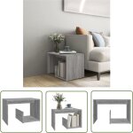 The living store - table d'appoint sonoma gris 59x36x38 cm bois d'ing�nierie - table d'appoint - meuble ...