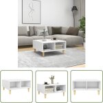 Abcrital - the living store table basse blanc 60x60x30 cm bois d'ing�nierie - table basse - meuble design ...
