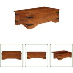 The living store table basse bois d'acacia solide avec finition miel 110x55x35cm - table basse - meuble ...