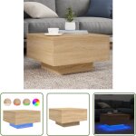 The living store - table basse avec lumi�res led ch�ne sonoma 55x55x31 cm - table basse design - table ...