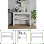 The living store table console blanc brillant 102x30x80 cm bois d'ingnierie - table basse - meuble d'entre ...
