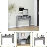 The living store table console gris b�ton 105x30x80 cm bois d'ing�nierie - table basse - meuble d'entr�e ...