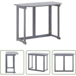 The living store table pliable de balcon 90x50x74 cm bois d'acacia massif - table de balcon - table pliable ...