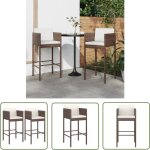 The living store - tabourets de bar lot de 2 avec coussins marron r�sine tress�e - tabouret de bar - ...