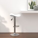 Tabouret de bar blanc acier chrom� et cuir artificiel - tabouret de bar - tabouret de comptoir - chaise ...