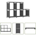 The living store - tag�re d'affichage 5 cubes gris 103x30x72, 5 cm tissu - �tag�re - biblioth�que - rangement ...