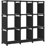 The living store �tag�re d'affichage 9 cubes noir 103x30x107, 5 cm tissu - �tag�re biblioth�que - meuble ...