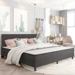 The living store tte de lit gris fonc tissu 200x200 cm - tte de lit - ttire de lit - meuble chambre ...