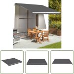 The living store tissu de remplacement pour auvent anthracite 4x3, 5 m - tissus d'ombrage - auvent de ...