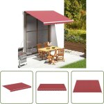The living store tissu de remplacement pour auvent bordeaux rouge 3, 5x2, 5 m - tissus d'ombrage - auvent ...